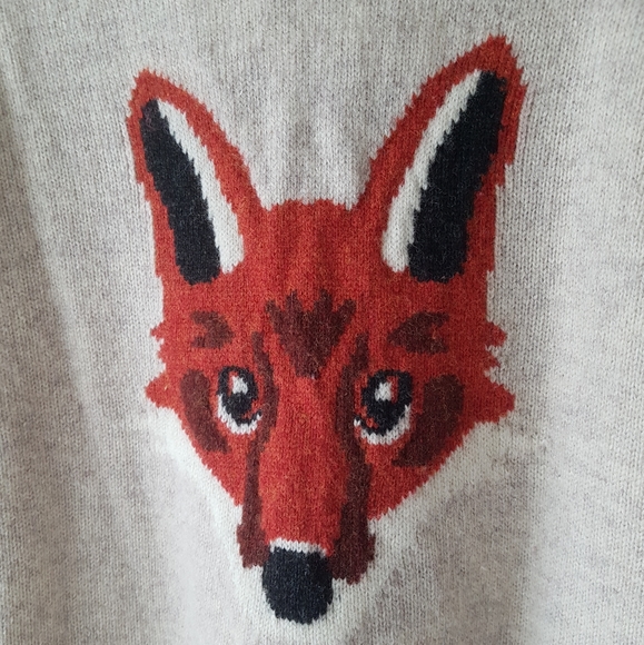 TELLRIDE Tan Knitted Pullover Lambswool Fox Sweater - Picture 5 of 8